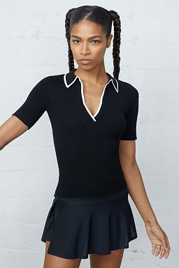 Alice Rib Polo & Gilly Black set