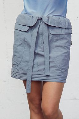 Ashley Paper Bag Waist Mini Skirt Stormy Weather