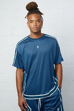 Barracuda Mesh Basketball Boxy Tee Moonlit Ocean