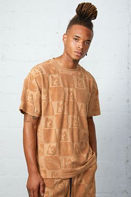 Beachfront Toweling Boxy Tee Tan