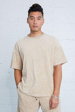 Compass Toweling Boxy Tee Sand