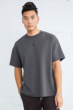 Essential Interlock Boxy Tee Charcoal