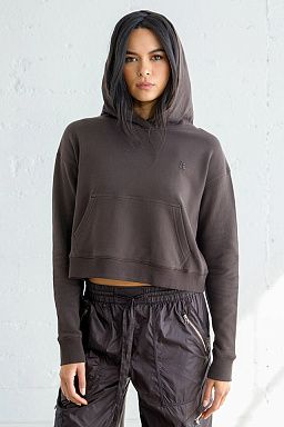 Essential Linden Cropped Hoodie Espresso