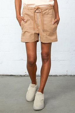 Janie Drawstring Shorts Tan