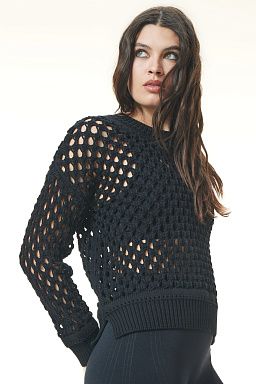 Love-All Crochet Sweater Black