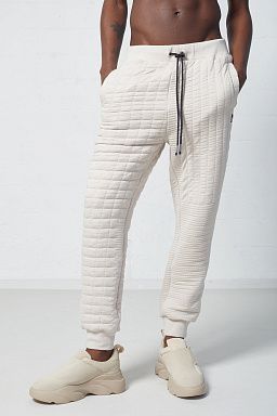 Lovette Quilted Jacquard Sweatpants Silver Lining