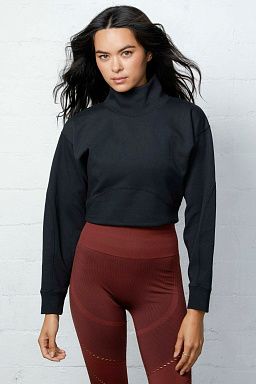 Mira Articulated Cropped Sweatshirt Black