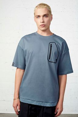 Nacreous Mixed Media Pocket Tee Stormy Weather