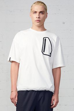 Nacreous Mixed Media Pocket Tee White