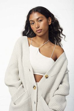 Navi Oversized Cardigan Silver Lining