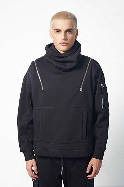 Oort Funnel Neck Pullover Black