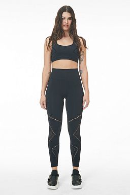 Seamless Open Stitch Leggings Black