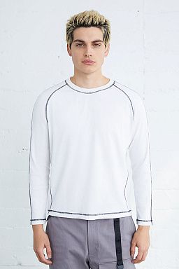 Seismic Ribbed Long Sleeve White