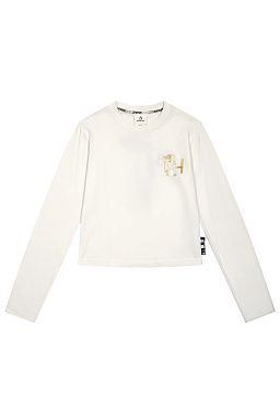 Year Of The Dragon Cropped Long Sleeve Tee White