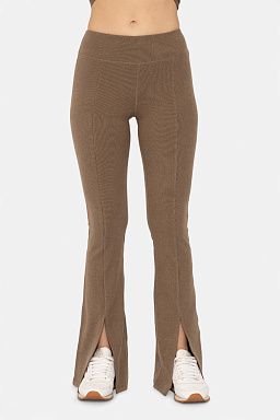 Brushed Ribbed Flare Leggings Java