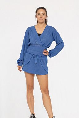 Burned Out Deep V-Neck Sweater Team blue