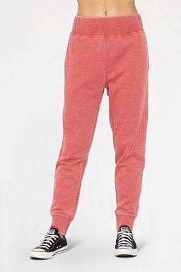 Burned Out Fleece Joggers Cherry