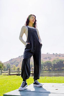 Cinch & Slouch Cotton Overalls Black