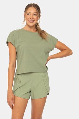 Core Cotton Boxy Tee Sage