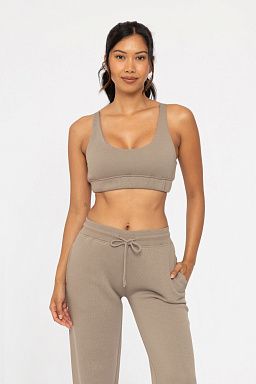 Cotton Blend Sweat Lounge Bra Warm grey