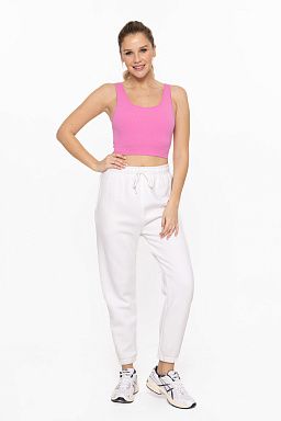 Cropped Seamless Ribbed Tank Top Fuschia