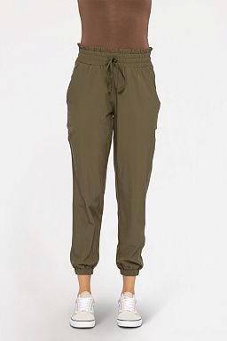 Cuffed Essential High-Waist Joggers Ivy green