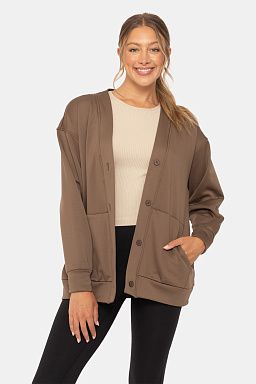 Elevated Button Down Cardigan Java