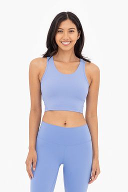 Essential Elongated Sports Bra Blue fog