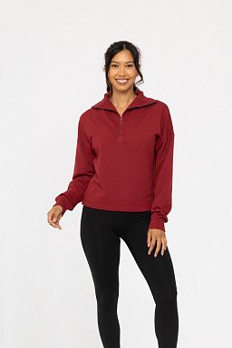 Fleece Half Zip Pullover Red velvet