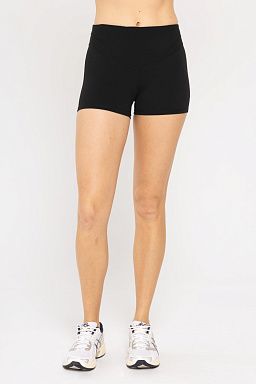 GREEN Contour Seam Biker Shorts Black