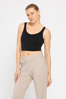 GREEN CONTOUR SEAM Longline Sports Bra Black