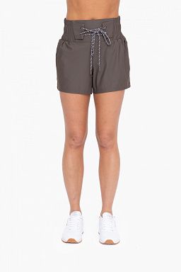 Lace Up Nylon Blend Active Shorts