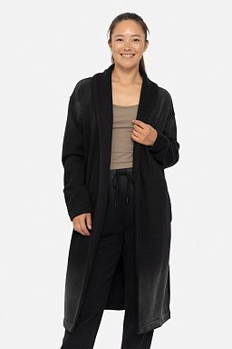 Longline Ombre Spray Cardigan Black