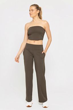 Nylon Blend Bandeau Top Black olive