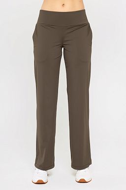 Nylon Blend Tailored Pants Black olive