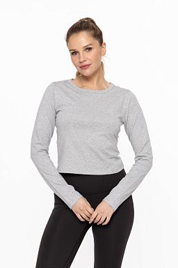 Organic Cotton EleganceFit Long Sleeve Top Heather grey