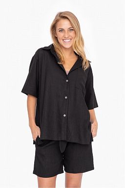 Oversized Short Sleeve Resort Button Down Shirt