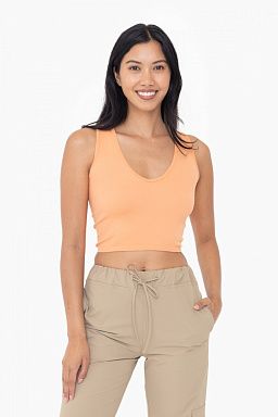 Seamless Ribbed V-Neck Crop Top