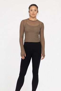 Sheer Mesh Long Sleeve with Thumbholes Java