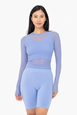 Sheer Mesh Long Sleeve with Thumbholes