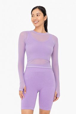 Sheer Mesh Long Sleeve with Thumbholes