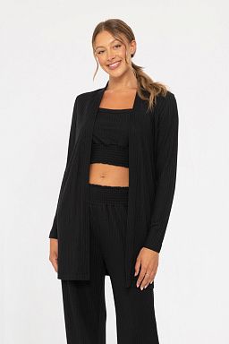 Soft Ribbed Longline Black