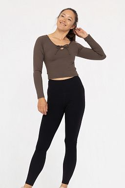 Soft Scoop Long Sleeve Active Top Dark olive