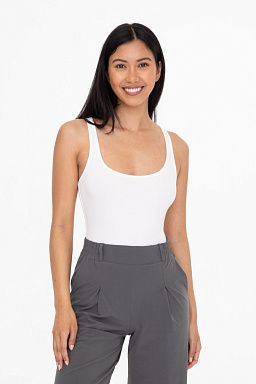 Square Neck Ribbed Bodysuit