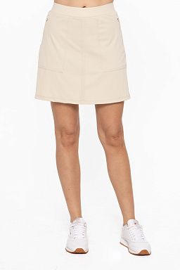 Square Pockets High-Waisted Skirt Green khaki