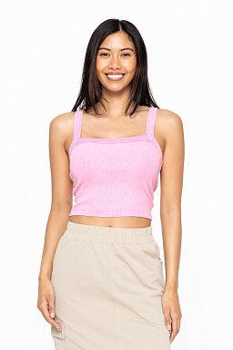 SquareTwist Crop Tank Fuschia