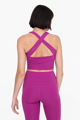 Strap Back Cropped Top with Built-In Sports Bra