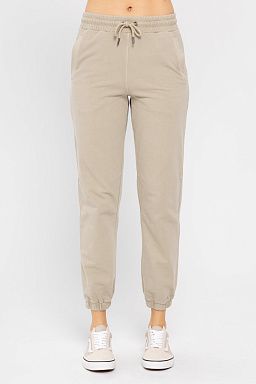 Swoop Back Twill Joggers Green khaki