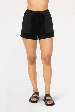 Terry Drawstring Shorts Black