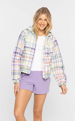 Water Resistant Plaid Windbreaker Plaid